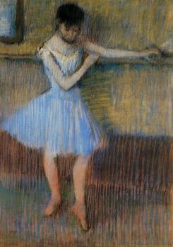 埃德加 德加 Dancer in Blue at the Barre